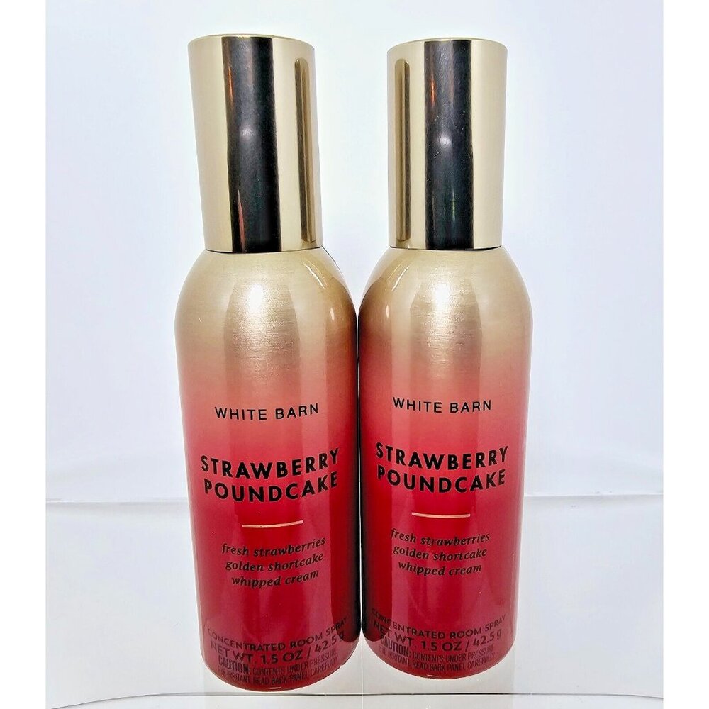 2 STRAWBERRY POUNDCAKE Bath & Body Works Concentrated Room Spray 1.5oz NEW